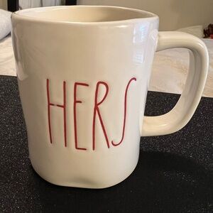 Rae Dunn Cream and Red 'HERS' Mug